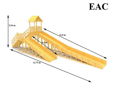 Зимняя горка TORUDA Север wood-9/2 (скат 11,8 м и 6,1 м)